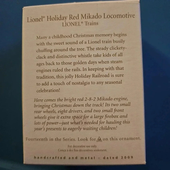 Hallmark Lionel Holiday Red Mikado Locomotive Ornament  2009 - Picture 7 of 8